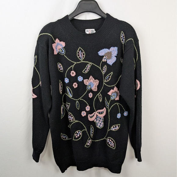 Mister Leonard Sweaters - Vintage Embroidered Floral Mister Leonard Sweater women's M made in Hong Kong